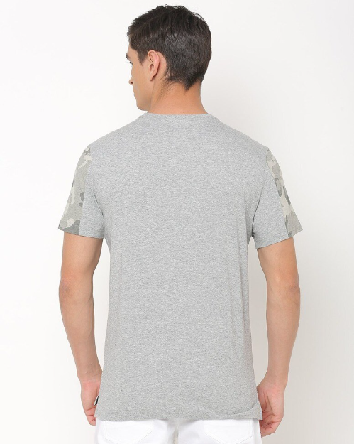 DNMX Men's Cotton Typographic Slim Fit Crew neck Tshirt