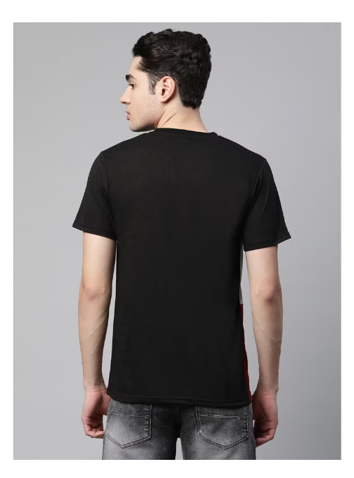 Color block half sleeve men's T-shirt