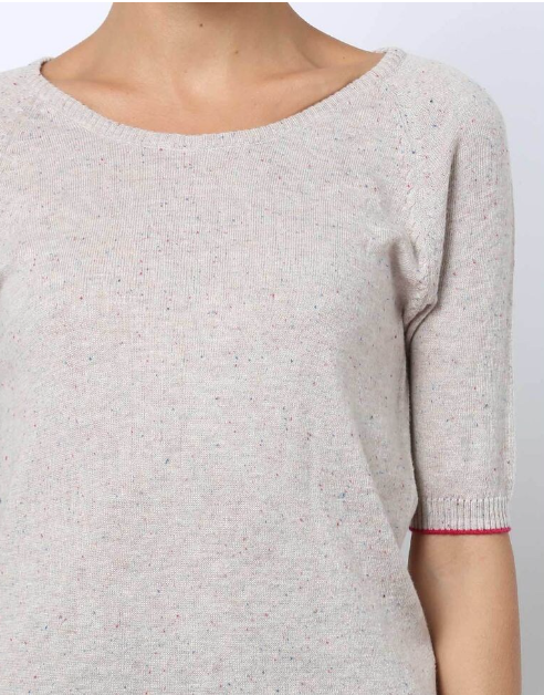 TEAMSPIRIT Women's Cotton Solid Regular Fit Round Neck Lgt Gray T- Shirt